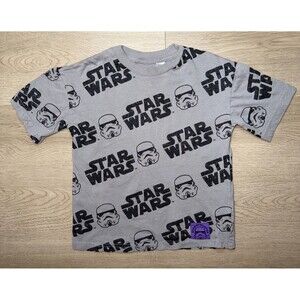Star Wars Youth T Shirt Size 5T H&M Storm Trooper Gray Black All Over
